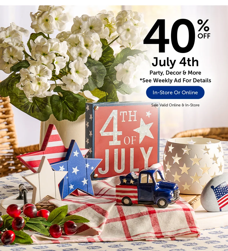 40% Off July 4th - Party, Decor & More
