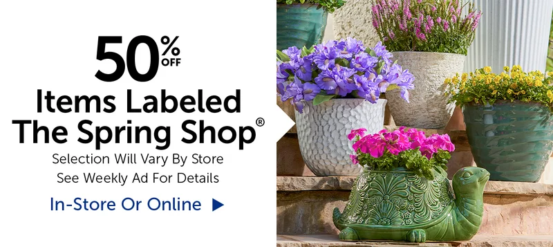 50% Off Items Labeled The Spring Shop® - Selection Will Vary By Store