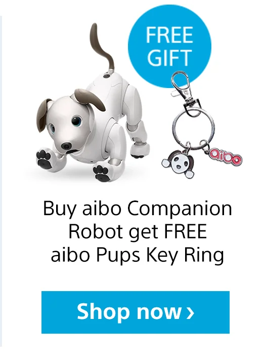 Free Gift | Buy aibo Companion Robot get Free aibo Pups Key Ring | Shop now