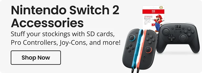 Nintendo Switch 2 Accessories | Stuff your stockings with SD cards, Pro Controllers, Joy-Cons, and more! | Shop Now