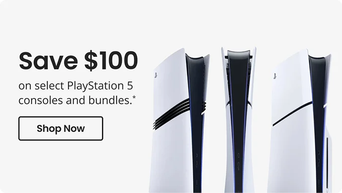Save $100 on select PlayStation 5 consoles and bundles.* | Shop Now