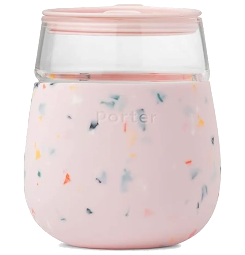 Image of Porter 15oz Wine Glass - Terrazzo Blush