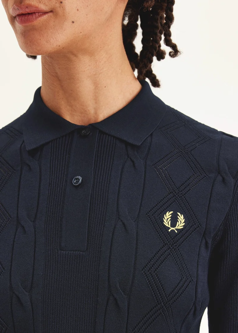 Tennis Blue Women Knitted Polo Shirt