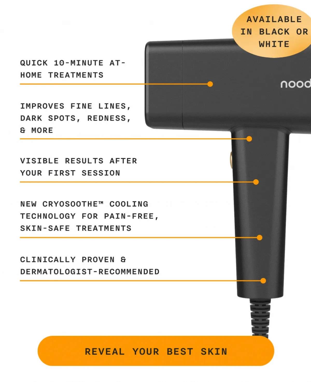 Quick 10-Minute At-Home Treatments - Improves Fine Lines, Dark Spots, Redness, & More - Visible Results After Your First Session - NEW CryoSoothe™ Cooling Technology For Pain-Free, Skin-Safe Treatments - Clinically Proven & Dermatologist-Recommended - REVEAL YOUR BEST SKIN (AVAILABLE IN BLACK OR WHITE)