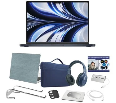 Apple MacBook Air 13" M2 256GB Laptop Bundle w/ Mouse Bag & Clip Case
