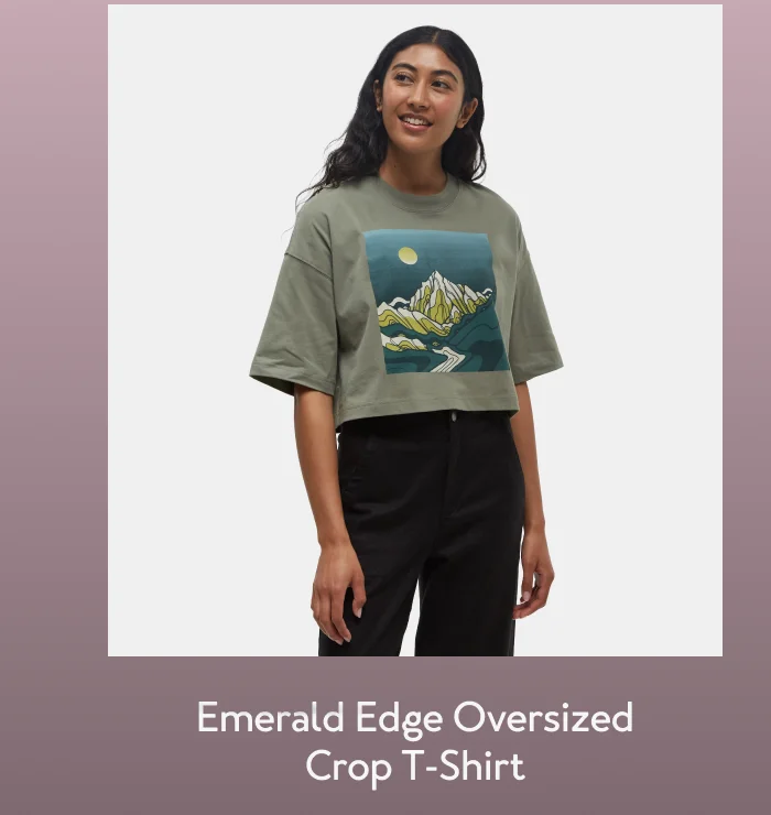 Emerald Edge Oversized Crop T-Shirt