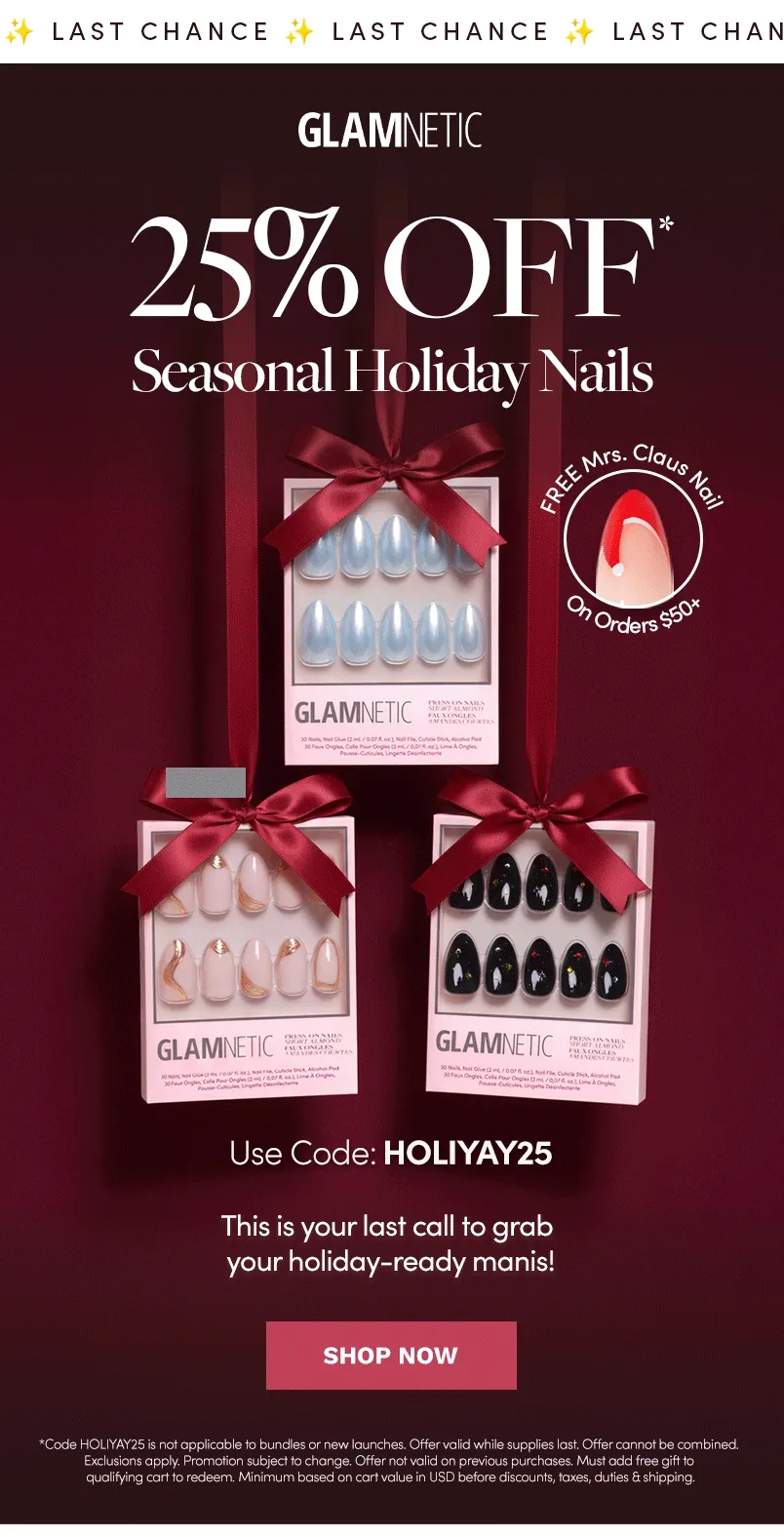 Shop 25% Off with code HOLIYAY25