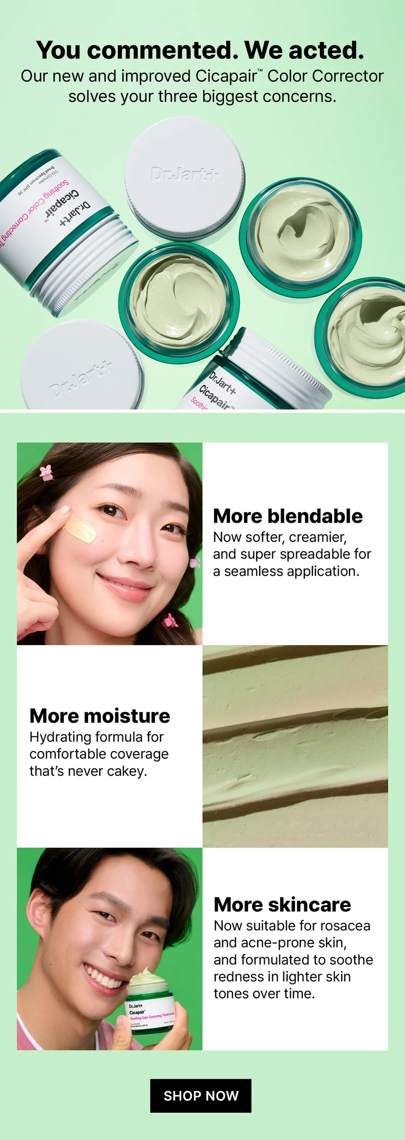 Calling all sensitive skin types. Get 3 free Cicapair full sizes with orders $65+.