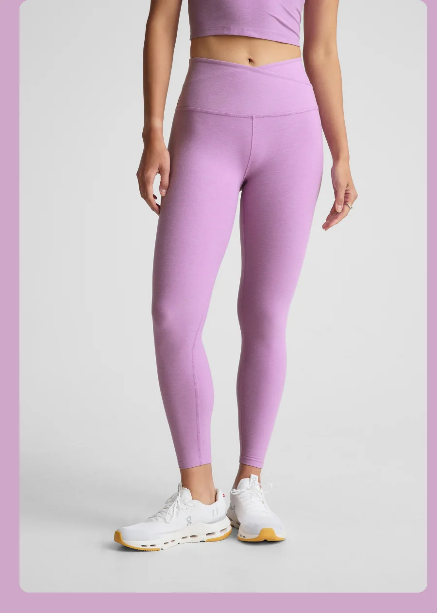 Spacedye At Your Leisure High Waisted Midi Legging in Lilac Petal heather