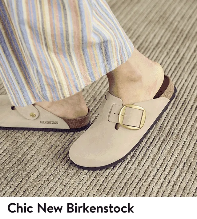 Women wearing Birkenstock Boston Big Buckle clogs.