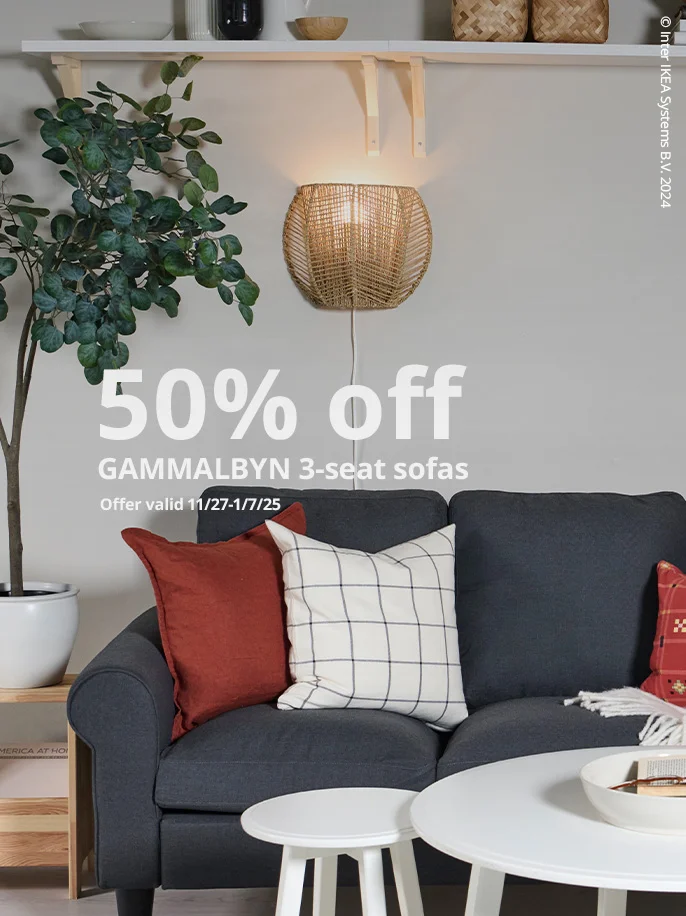 50% off GAMMALBYN sofas, armchairs and ottomans