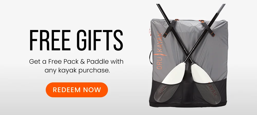 Free gifts: free paddle and pack with any kayak purchase