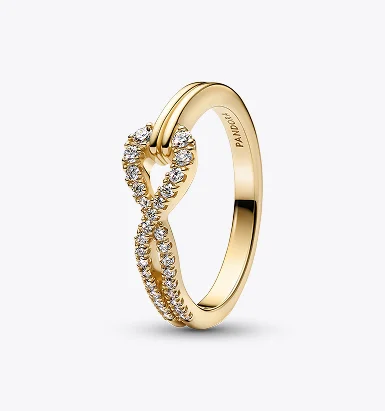 Pandora Infinite Double-Sided Pavé Ring with Lab-Created Diamond