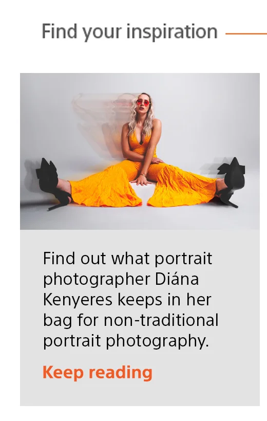 Find out what portrait photographer Diána Kenyeres keeps in her bag for non-traditional portrait photography. Keep reading