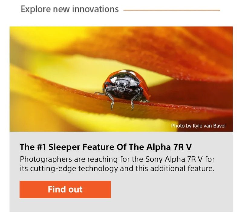 Explore new innovations | The #1 sleeper feature of the Alpha 7R V | Photographers are reaching for the Sony Alpha 7R V for its cutting-edge technology and this additional feature. Find out