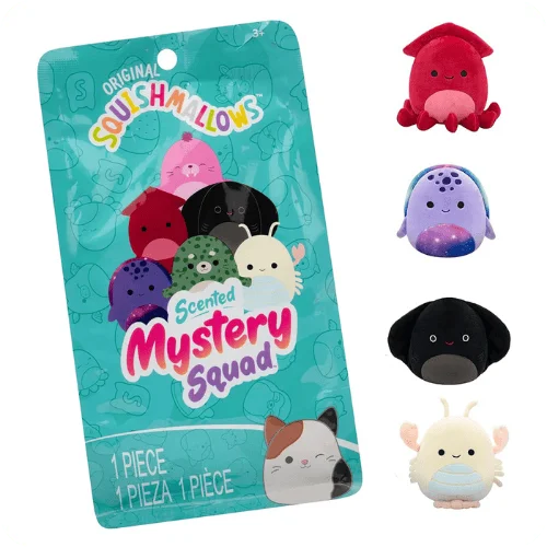 A Squishmallow mystery bag with scented sealife stuffies A Squishmallow mystery bag with scented sealife stuffies
