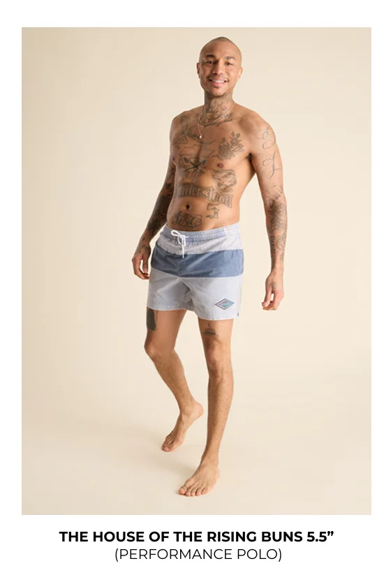 Retro Faded Swim Trunk: The House Of The Rising Buns 5.5"
