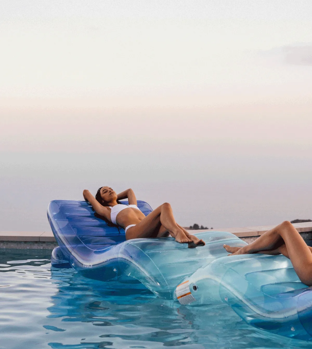 Blue Ombre Chaise Lounger