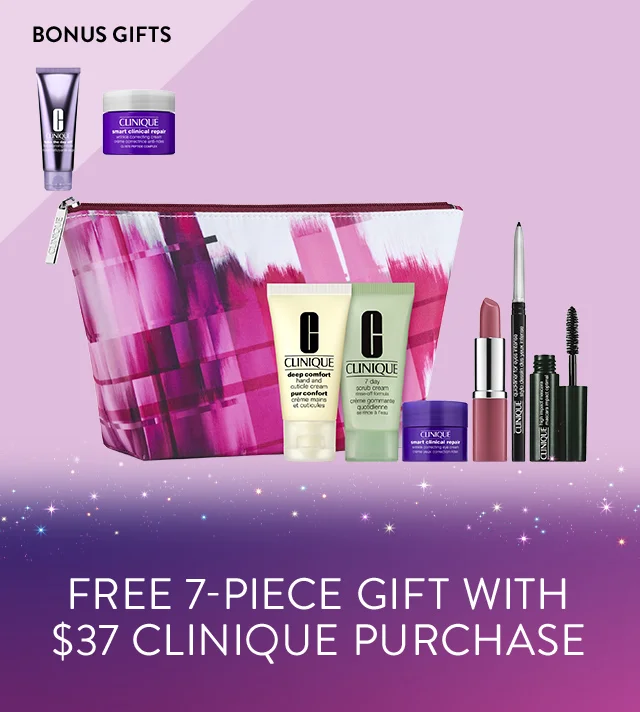 Free gift with $37 Clinique purchase.