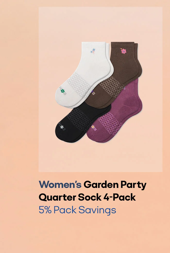 Women's Garden Party Quarter Sock 4-Pack 5% Pack Savings