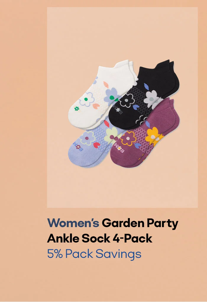 Women's Garden Party Ankle Sock 4-Pack 5% Pack Savings