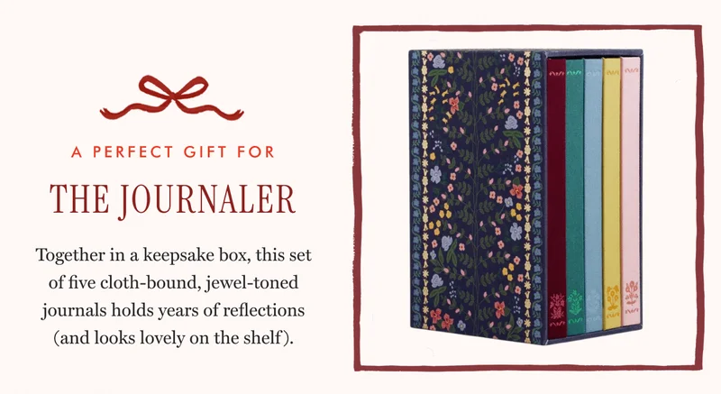 THE PERFECT GIFT FOR THE JOURNALER - Together in a keepsake box, this set of five cloth-bound, jewel-toned journals holds years of reflections (and looks lovely on the shelf).