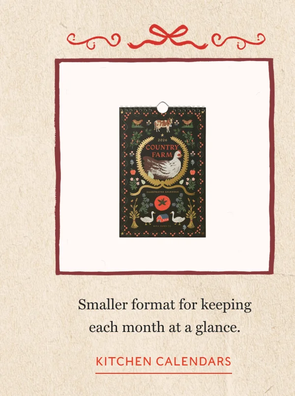 Smaller format for keeping each month at a glance. | KITCHEN CALENDARS