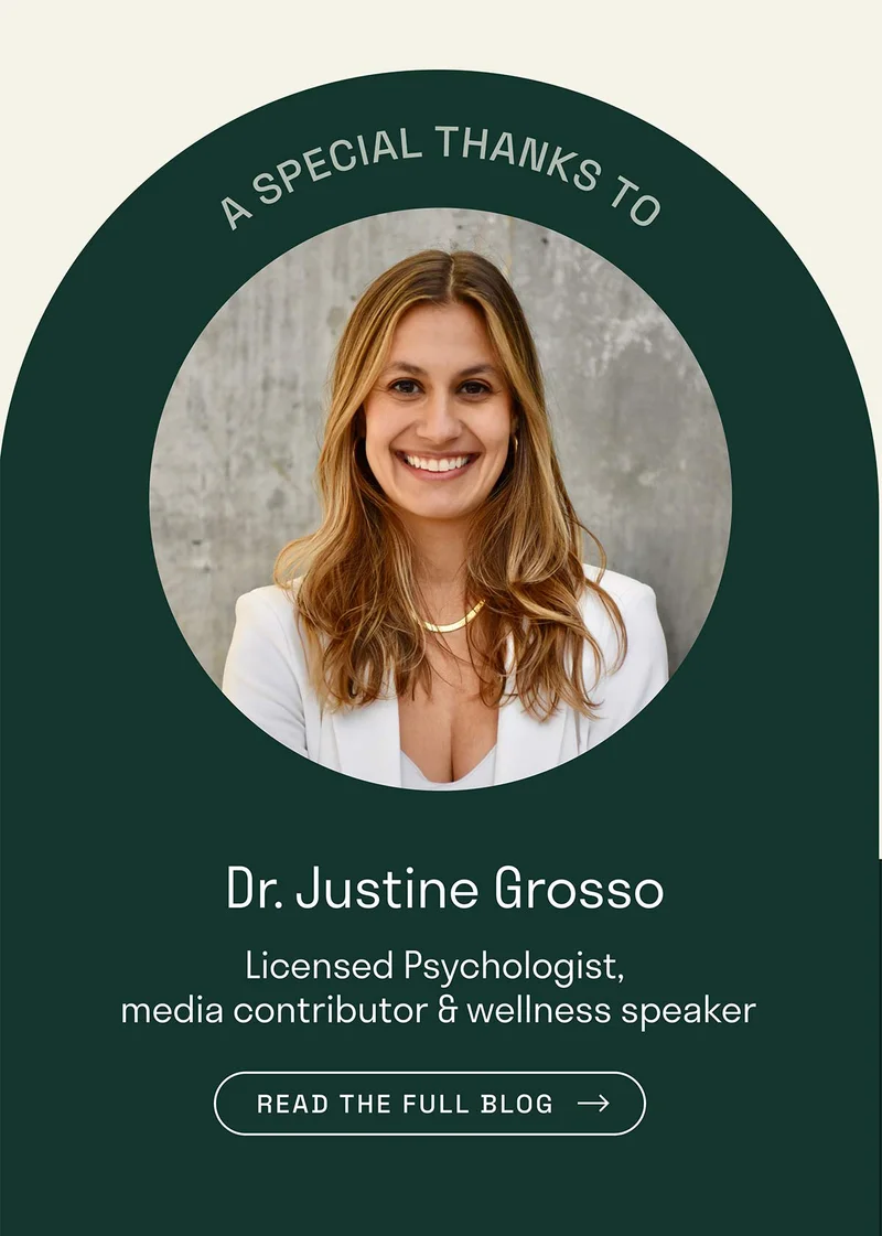 Dr. Justine Grosso. Licensed Psychologist, media contributor and wellness speaker.