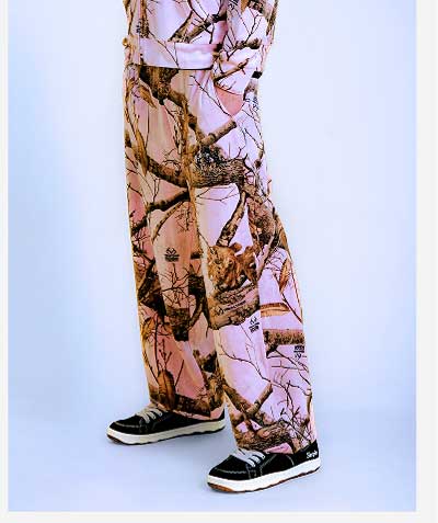 REAL TREE VELOUR TRACK PANTS PINK