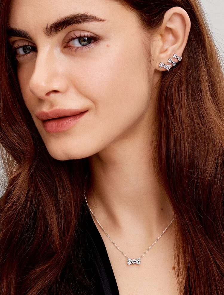 Model wears Pandora jewelry