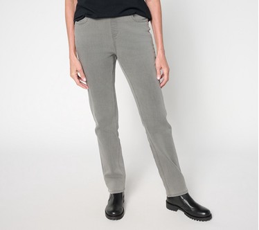 Denim & Co. Regular Comfy Knit Straight Leg Pull-On Jean