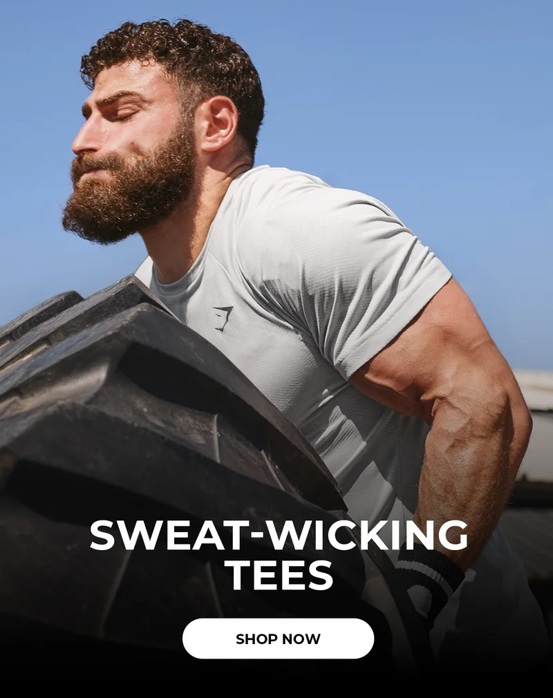 SWEAT-WICKING TEES. SHOP NOW.