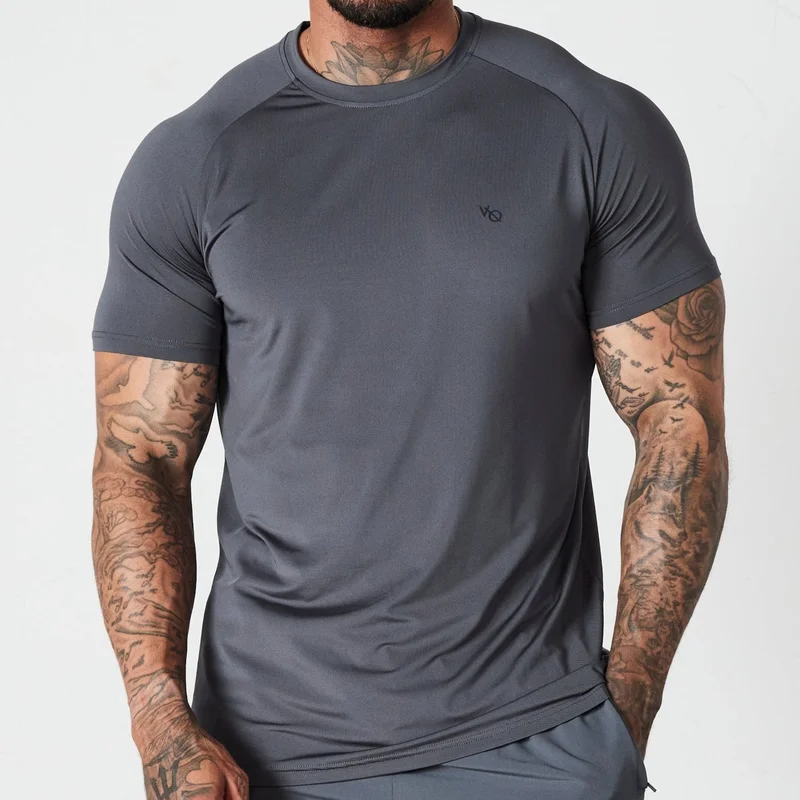 Image of Vanquish Essential Denim Blue Performance Short Sleeve T Shirt