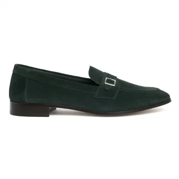 Theo Monk Strap Loafer in Emerald Green Calf Suede