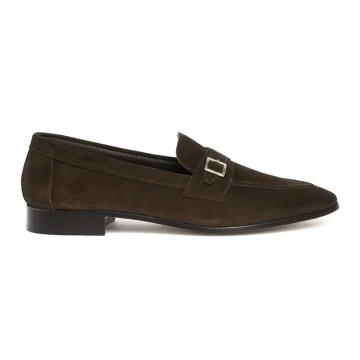 Theo Monk Strap Loafer in Bitter Chocolate Suede