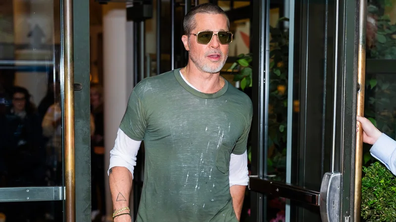 Image may contain: Brad Pitt, Brad Pitt, Brad Pitt, Brad Pitt, Clothing, Pants, Person, Walking, Adult, and People