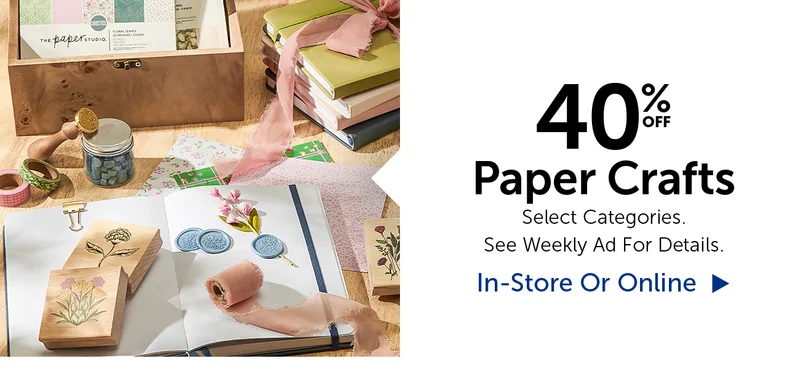 40% Off Paper Crafts - Select Categories.