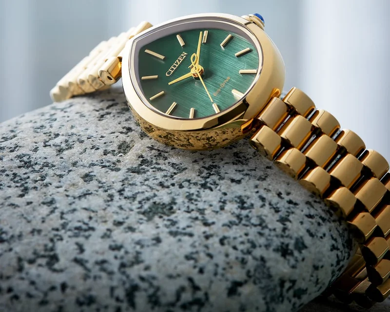 Citizen L Rainell Green Dial Stainless Steel Bracelet | EM1203-57X