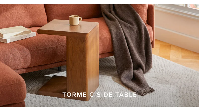 Torme smoked oak c side table.