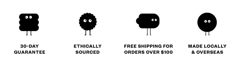 30 day guarantee, ethically sourced, free shipping over $100