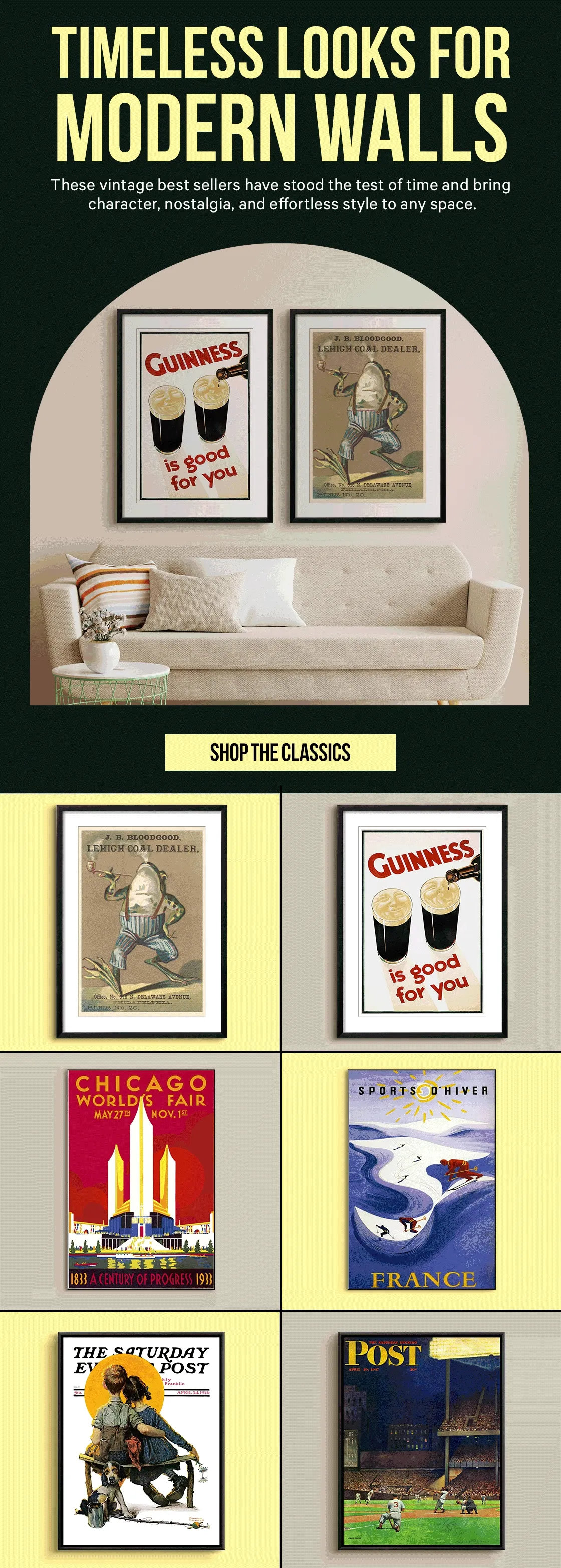 Timeless Looks for Modern Walls: These vintage best sellers have stood the test of time and bring character, nostalgia, and effortless style to any space.