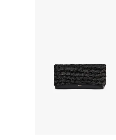 Raffia Clutch Black