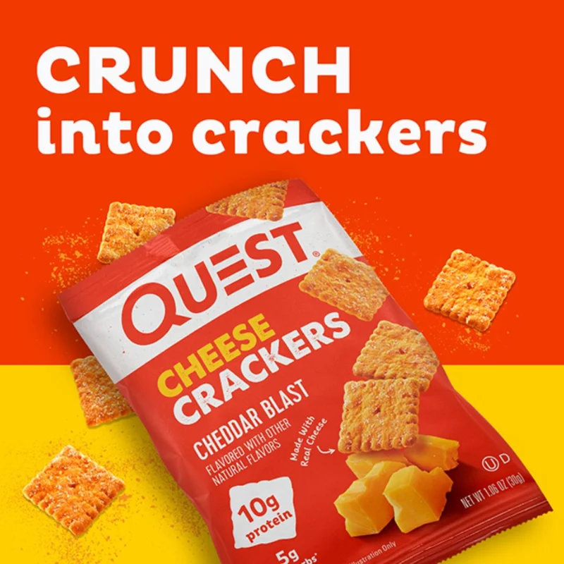 Quest Spicy Cheddar and Cheddar Blast flavored crackers