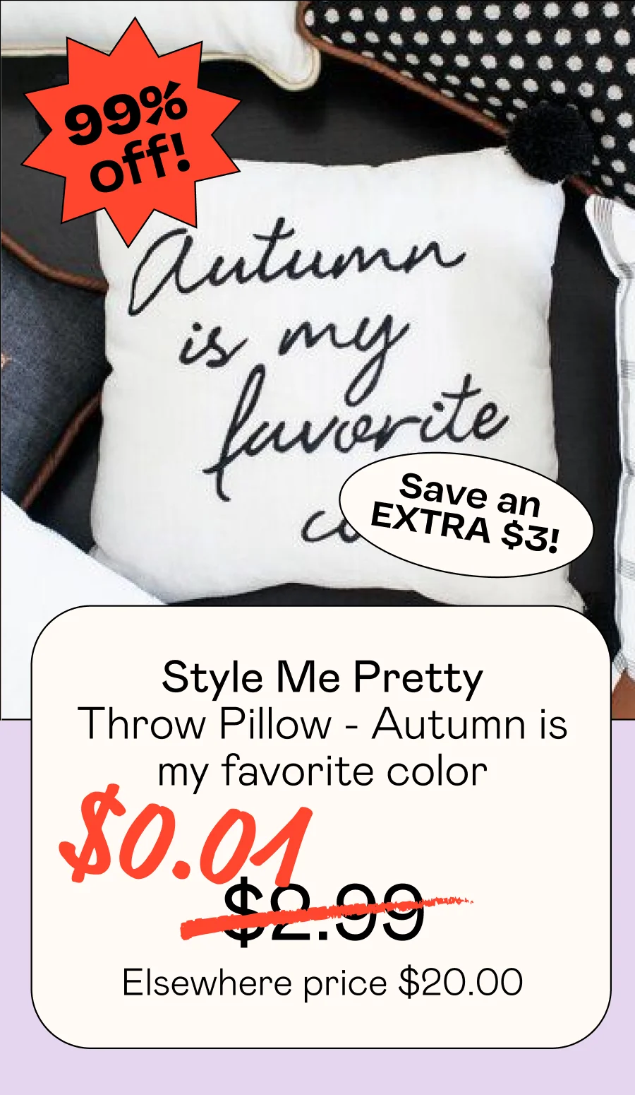 Throw Pillow - Autumn is my favorite color