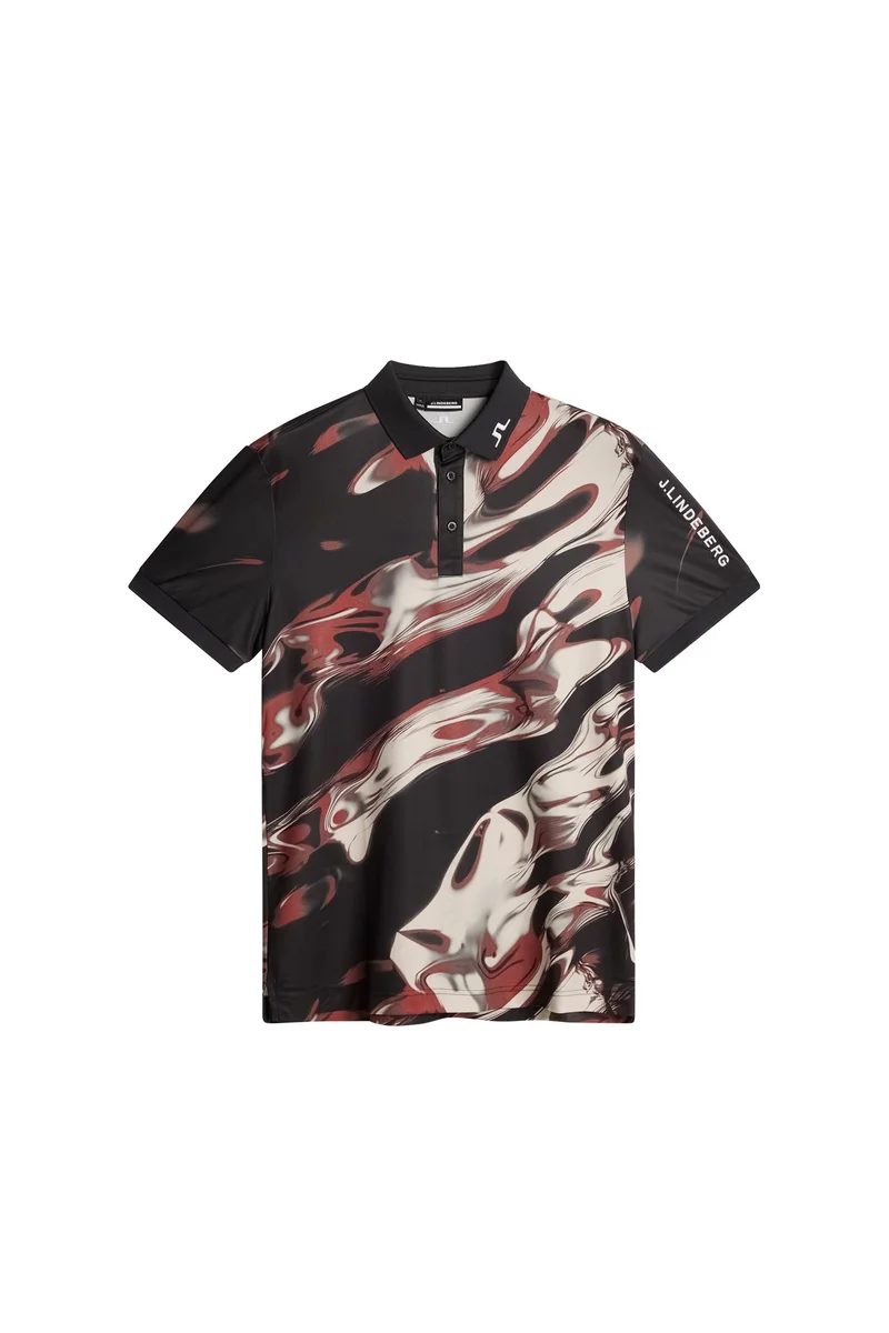 Image of Tour Tech Print Polo / ORGANIC 5 - RED