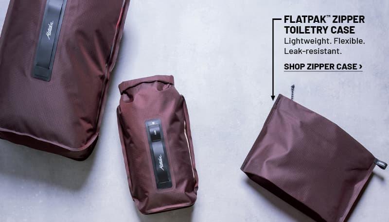 FlatPak Zipper Toiletry Case. SHOP >