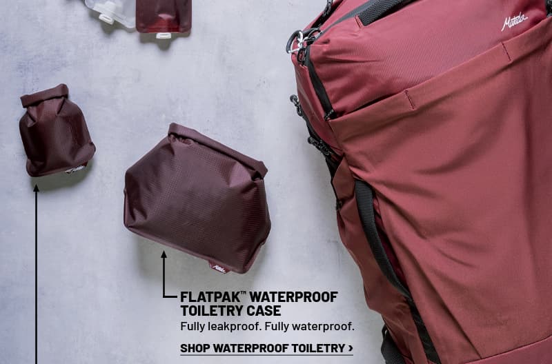 FlatPak Waterproof Toiletry Case. SHOP >