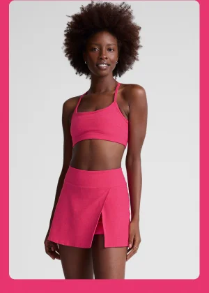 Spacedye Points Crossover Skirt in Vivid Pink Heather