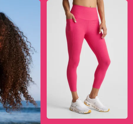 Spacedye Out Of Pocket High Waisted Capri Legging in Vivid Pink Heather