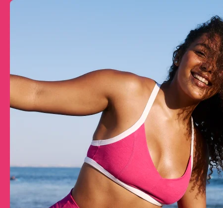 Spacedye Outlines Bra in Vivid Pink/Cloud White